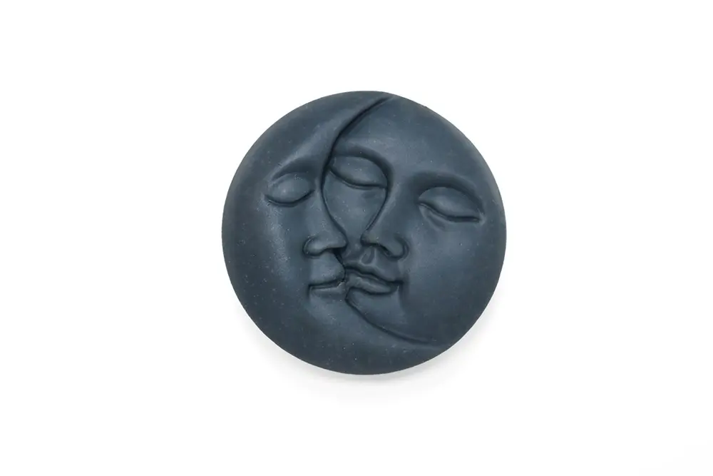 Charcoal Soap with sun and moon design