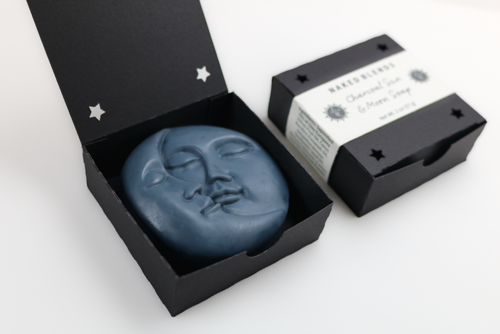 Charcoal Sun and Moon Soap Box