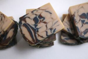 Stacks of Naked Blends Smoked Cedar and Oud Soap