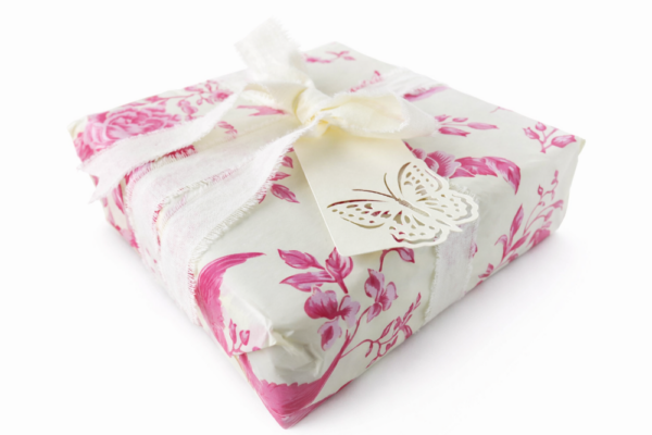 Blushing Blossom Gift Box With Ribbon